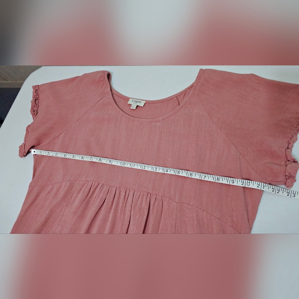 Umgee Pink Ruffle Sleeve Flowy Blouse - Picture 6 of 12